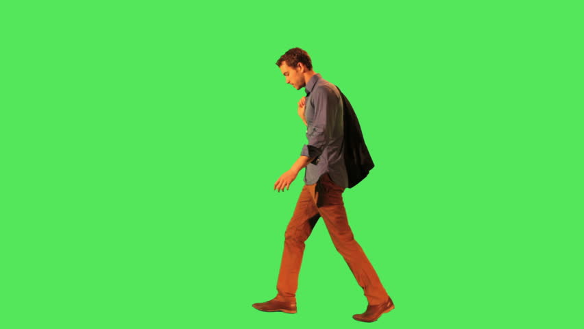 Walking green. Цыгане хромакей. Reference man on Green Screen.