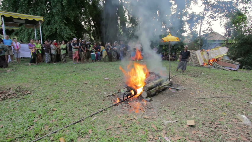 BALI - MAY 2012: Burning Dead Body In Balinese Funeral Stock Footage ...