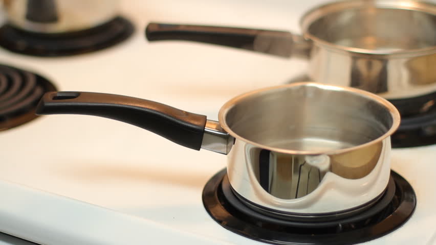 Pot Full Of Boiling Water On The Electric Stove. Stock Footage Video ...