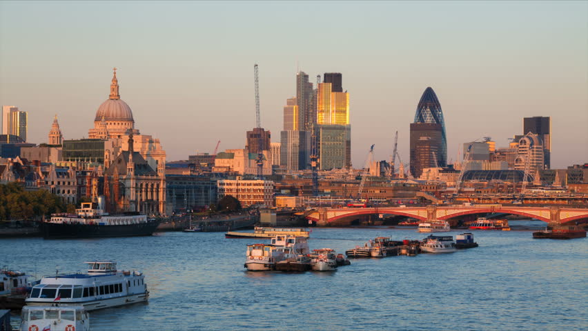 City Of London Skyline At Sunset - Zoom In Stock Footage Video 2962045 ...