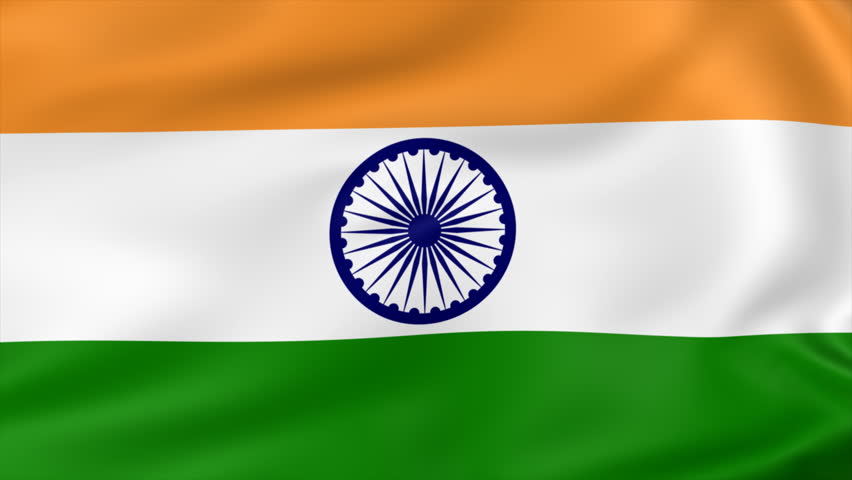 Flag Of India Waving With Realistic Cloth Texture. Animation Of ...