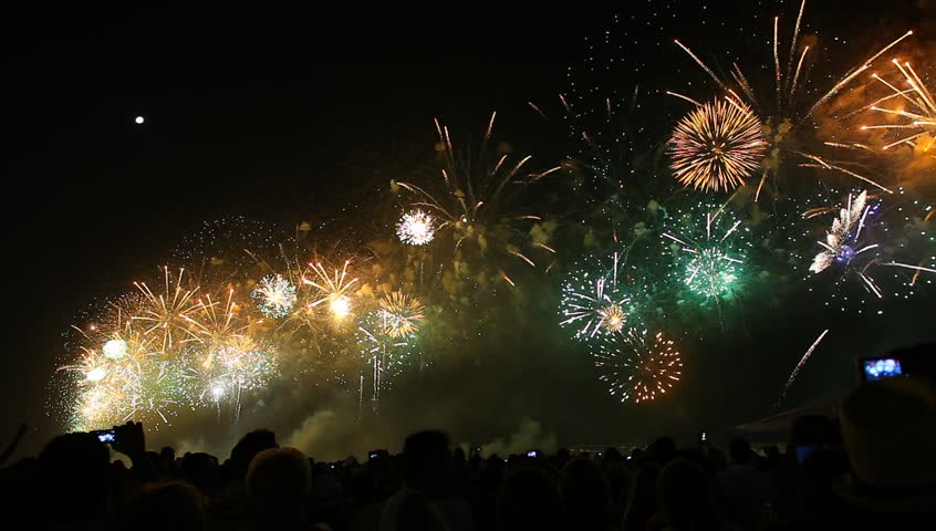 Fireworks, Copacabana, Rio De Janeiro Stock Footage Video 3208699 ...