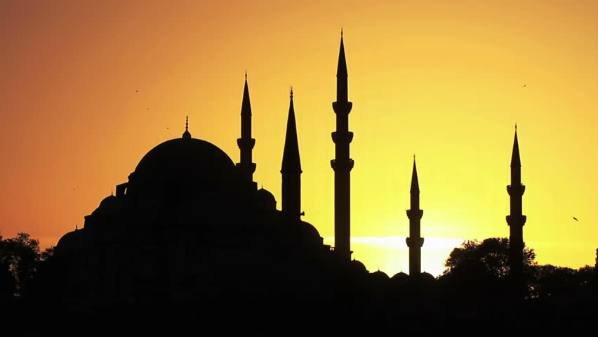 Suleymaniye Mosque Skyline In Istanbul, Turkey. Sunrise, Timelapse ...