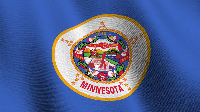 Seamless Loop Of The Minnesota State Flag With Highly Detailed Fabric ...