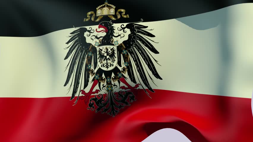 Historical Flag Of German Empire 1871-1918 With An Eagle Stock Footage ...