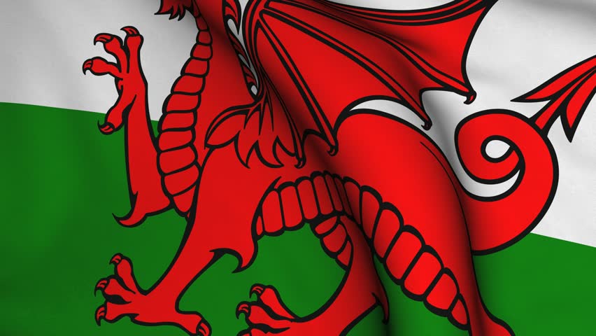 A Beautiful Satin Finish Looping Flag Animation Of Wales. A Fully ...