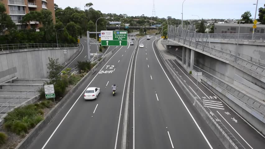 Sydney Traffic - Overhead Freeway At Artarmon - Time Lapse Stock ...