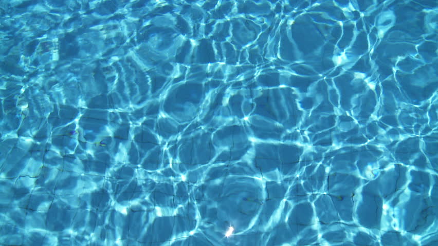 Refraction Of Sunlight In Swimming Pool Water. Tripod. Slow Motion ...