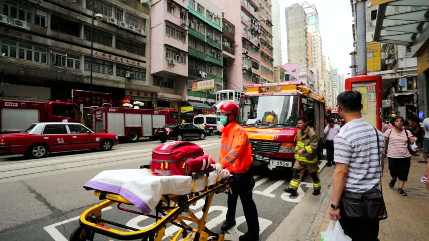 HONG KONG, CHINA - CIRCA JUNE 2014: Emergency Ambulance Car And ...