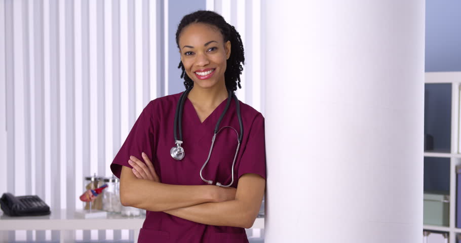 Close Up Of African American Nurse In Hospital Stock Footage Video ...