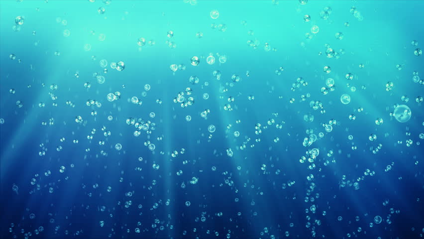Animation Of Moving Up Water Bubbles Underwater. Background Of Blue ...