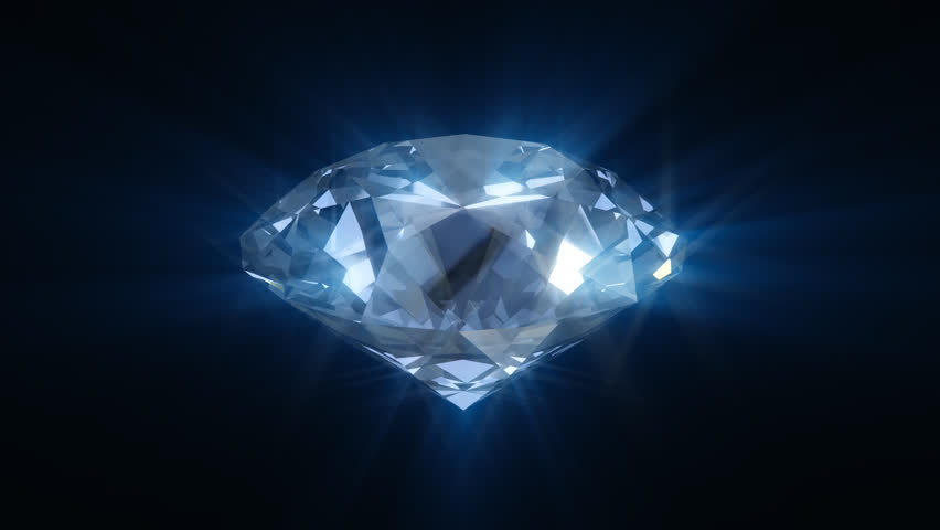 Spinning Blue Shining Diamond - Looped 3d Animation Stock Footage Video ...