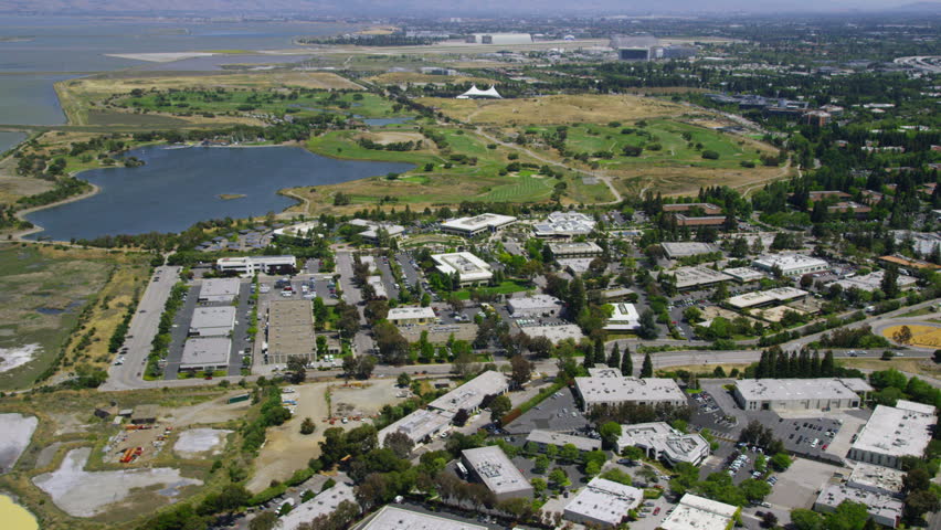 Aerial View Of Silicon Valley Area In California Stock Footage Video ...