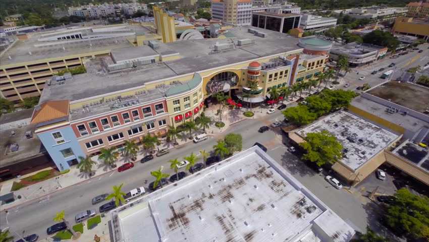 MIAMI - SEPTEMBER 17, 2014: Aerial Video Of Sunset Place Miami FL ...