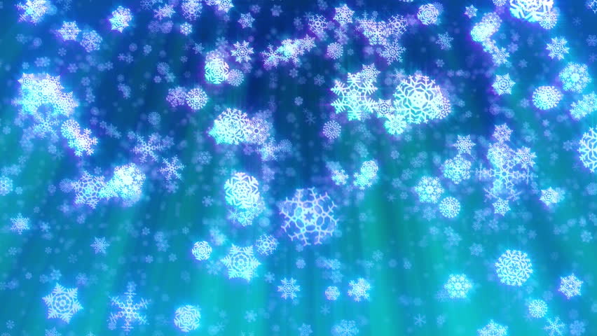 Christmas Snowflakes Loop, Aqua Blue Version. Holiday Background Of ...