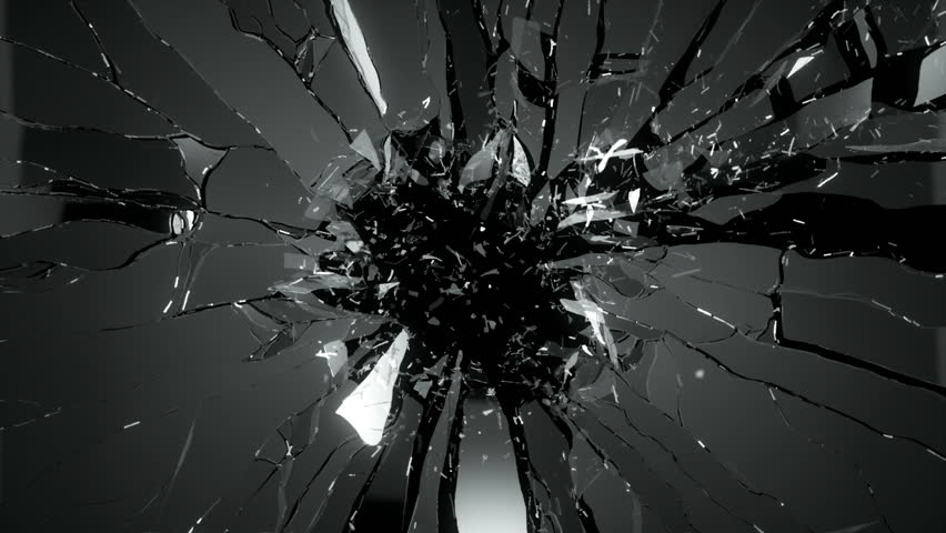 Broken And Shattered Glass With Slow Motion. Alpha Stock Footage Video ...