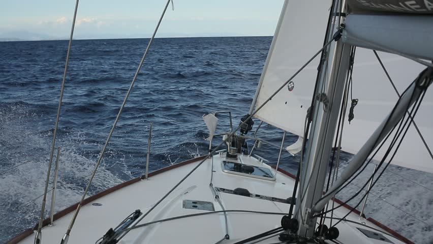 Sailing In The Pacific Ocean Along The California Coast In The Middle ...