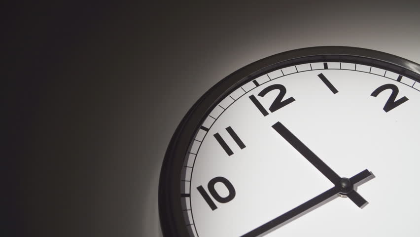 Clock Minute, Second And Hour Hands Moving Fast. Animated Clock In ...