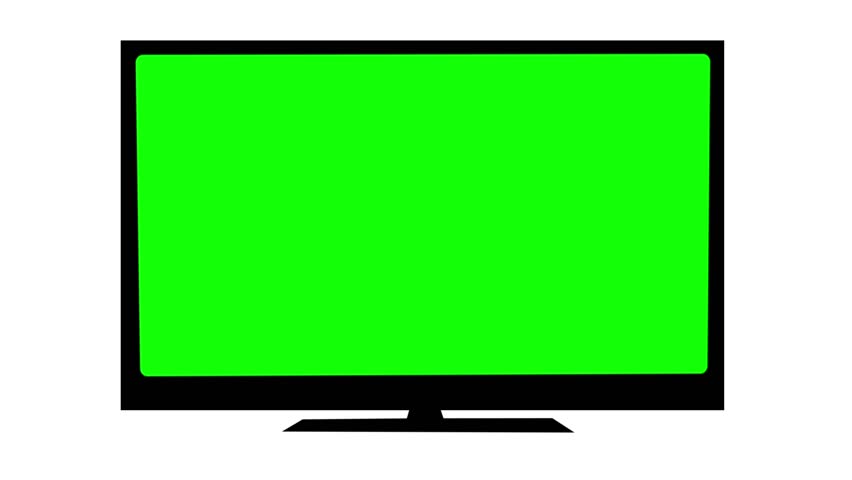 Flat TV Screen - Green Screen + Track Marks + Alpha Channel Stock ...