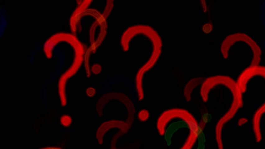 Question Marks Glitter Defocused Blinking Background. Blurred Bokeh. 4K ...