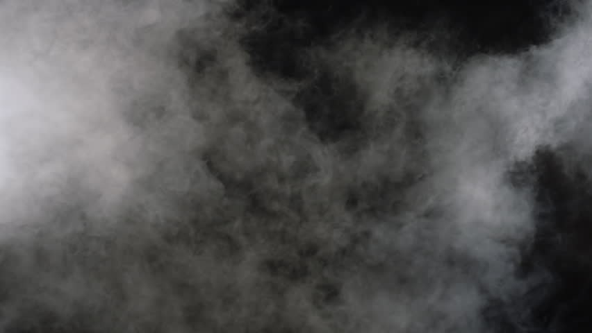 Smoke / Steam Cloud In Slow-motion Against Black Background Stock ...