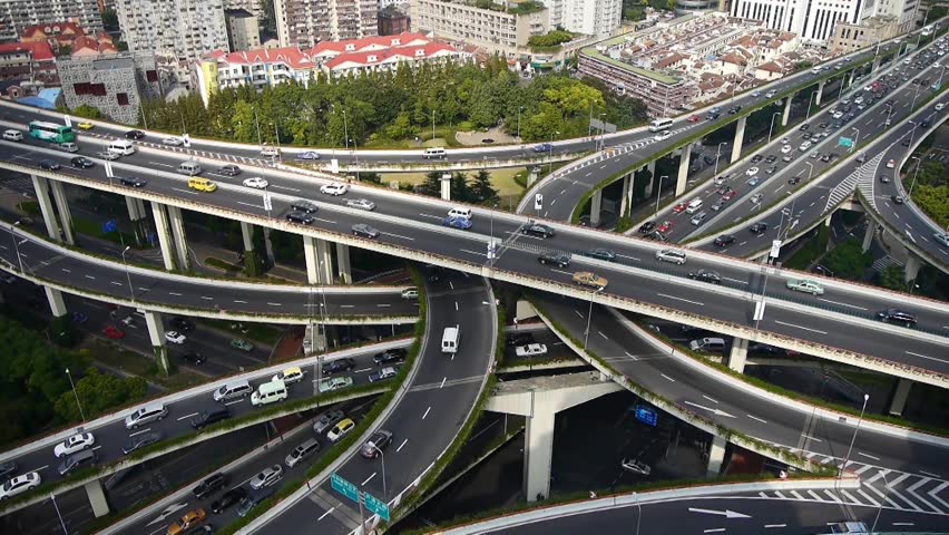 Aerial View Of Los Angeles Freeway Intersection Stock Footage Video ...